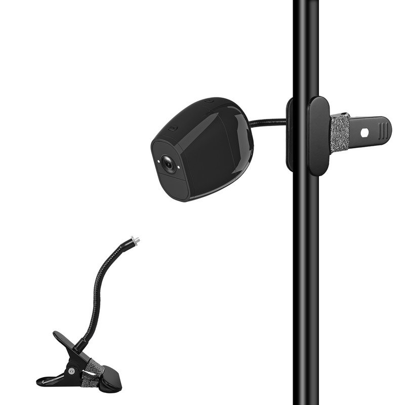 Elastīgs saspraudes skavas stiprinājums priekš Arlo Camera Seise Arlo Go, Arlo Pro, EufyCam, Reolink Argus, Piespraude pie gultiņas plauktiem vai mēbelēm