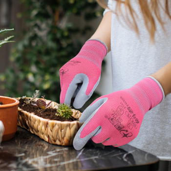 Γάντια εργασίας Αμμώδης επίστρωση Αντιολισθητικά γάντια νιτριλίου καλής λαβής Αναπνεύσιμη ελαστική κατασκευή Γάντια προστασίας κήπου Farming