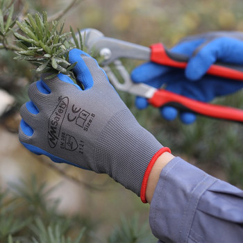 NMSafety 13 калибър плетени предпазни работни ръкавици с текстурирано гумено латексово покритие за строителни ръкавици