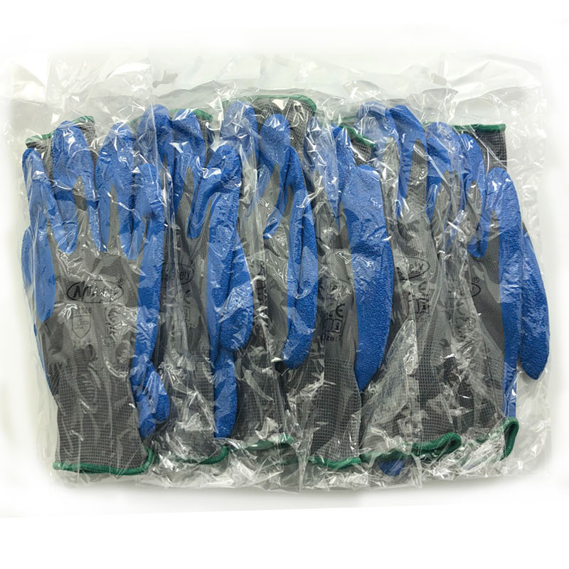 NMSafety 13 Gauge Knit drošības darba cimdi ar teksturētu gumijas lateksa pārklājumu celtniecības cimdiem