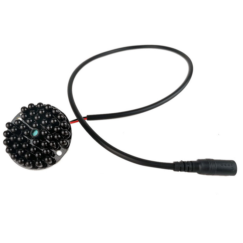 Nematomas 940 NM infraraudonųjų spindulių apšvietimas be raudonos šviesos naktį 48 LED IR lemputės PCB plokštė su maitinimo kabeliu 940 NM CCTV kamerai