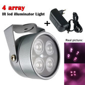 Mini CCTV LED-uri 4 matrice IR led iluminator Lumină IR infraroșu rezistent la apă Viziune nocturnă CCTV Lumină de umplere pentru camera CCTV Camera IP