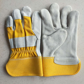 Νέα ανδρικά γάντια οδηγού εργασίας Δέρμα αγελάδας Προστασία ασφαλείας Φορέστε ασφάλεια εργασίας Συγκόλληση ζεστά γάντια για άνδρες