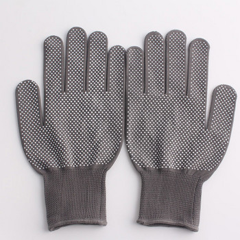 100% висококачествени 12 чифта сини дишащи найлонови работни ръкавици Защитни ръкавици от PVC точки с потопена длан, защитни работни ръкавици за мъже или жени