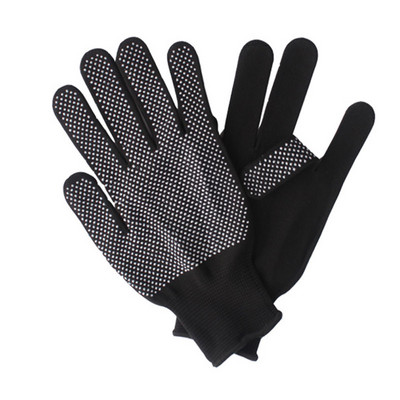 100% висококачествени 12 чифта сини дишащи найлонови работни ръкавици Защитни ръкавици от PVC точки с потопена длан, защитни работни ръкавици за мъже или жени
