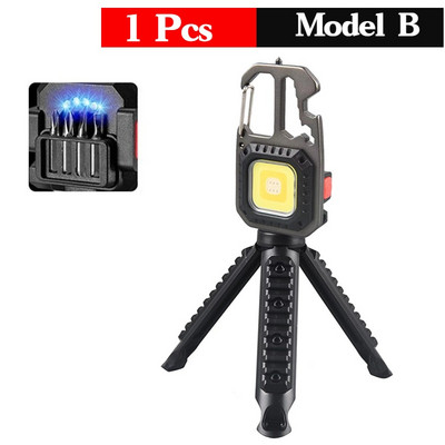 Mini LED zibspuldzes darba gaisma uzlādējama atslēgu piekariņa gaisma āra kempinga gaisma pārnēsājama kabatas uzgriežņu atslēga Skrūvgrieža drošības āķis
