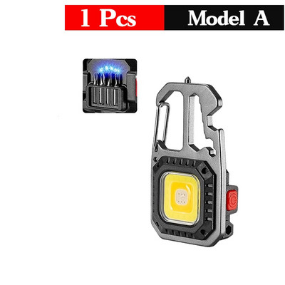 Mini LED zibspuldzes darba gaisma uzlādējama atslēgu piekariņa gaisma āra kempinga gaisma pārnēsājama kabatas uzgriežņu atslēga Skrūvgrieža drošības āķis