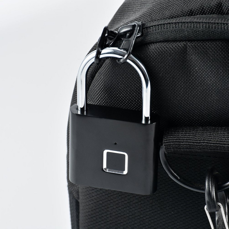 Pirštų atspaudų pakabinama spyna be rakto USB įkrovimo durų užraktas Pirštų atspaudų išmanioji pakabinama spyna greitai atrakina cinko lydinio metalo savaime sukurta lustą