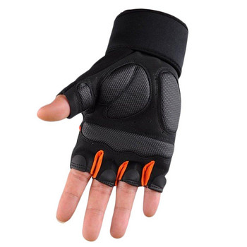 Мъжки спортни фитнес ръкавици с половин пръст Дишащи ръкавици за вдигане на тежести Фитнес велосипедни ръкавици Нехлъзгащи се ръкавици за фитнес зала Размер M/L/XL