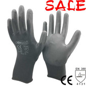 NMSafety 24 komada/12 pari crne PU gumene zaštitne radne rukavice s umočenim dlanovima visoke kvalitete odobrene CE.