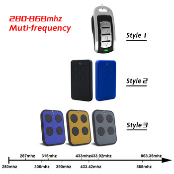 4 σε 1 Τηλεχειριστήριο Garage Gate Multifrequency 280 - 868MHz Keychain Barrier 433mhz Command Fixed Rolling Code Controller 433