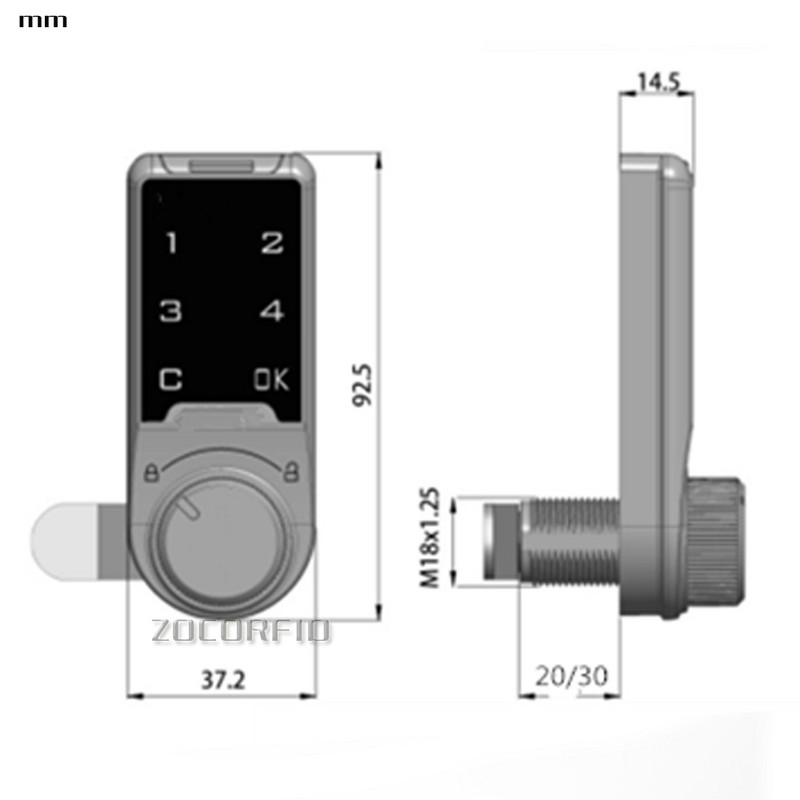 Elektroniskā skapja slēdzene Nospiediet Tastatūra Parole Piekļuves atslēga Digitālā drošības kabineta kodēts skapītis piekļuves kontroles sistēmai