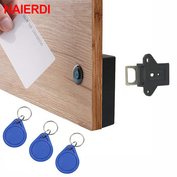 NAIERDI Невидима сензорна ключалка EMID IC Card Drawer Цифров шкаф Интелигентни електронни брави за гардеробни мебели Хардуер