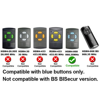 3 в 1 Marantec 868 Mhz D302 Garage Remote Control Clone HORMAN HSE2 HSM2 HSM 4 Дубликатор за BERNER BHS110 BHS121 868.35 MHz