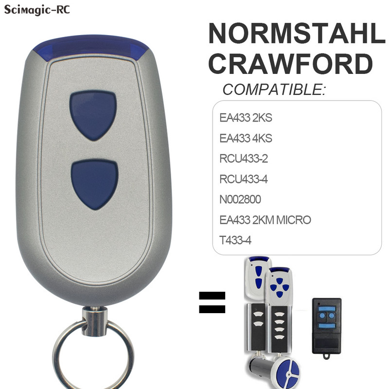 For Normstahl EA433 2KM Crawford Standard Steel EA433 2KS 4KS RCU N002800 Garaažiukse kaugjuhtimispult 433,92MHz veeremiskood