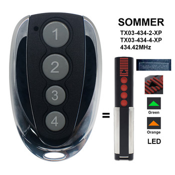 SOMMER TX03-434-4-XP дистанционно управление за гаражна врата 434.42MHz SOMMER TX03 434 4 XP команден ключодържател на контролер за врата