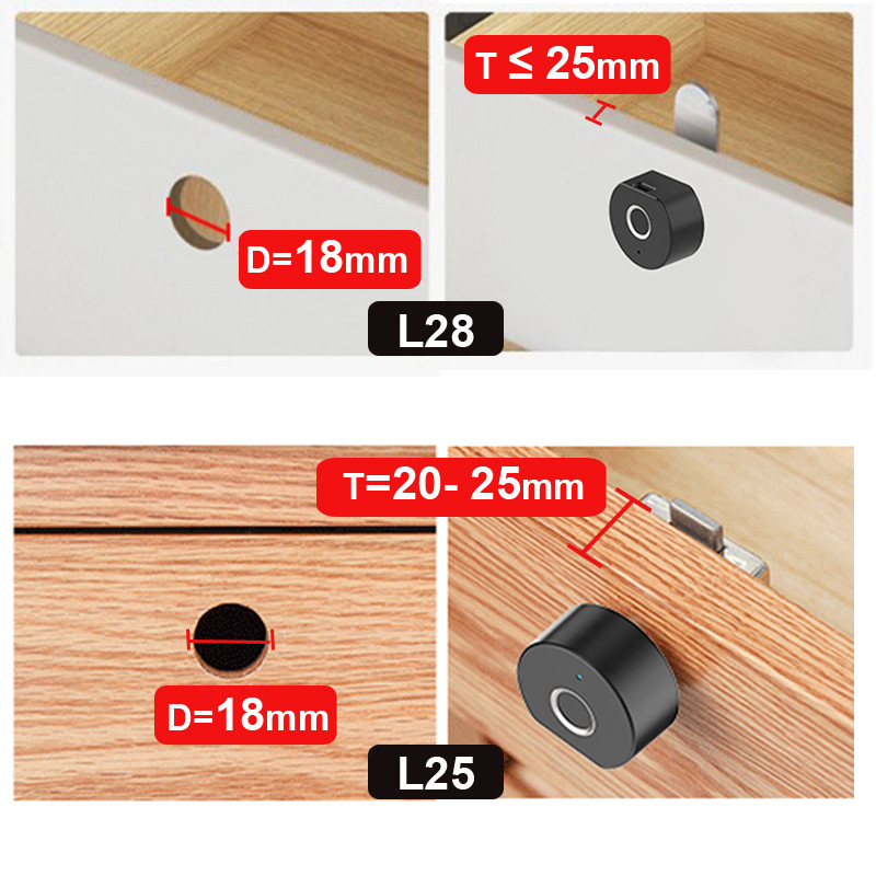 Stalčių išmaniosios elektroninės pirštų atspaudų spynos Apsauginė spintelė Spintelė pirštų atspaudų užraktas Baldų biometriniai duomenys Išmanusis durų užraktas