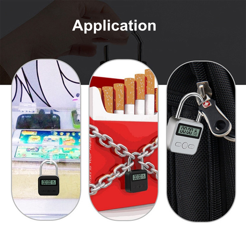 Viedā, inteliģentā metāla laika noteikšanas elektroniskā piekaramā slēdzene USB uzlāde pret atkarību slikti ieradumi ceļojumu soma Viedās slēdzenes