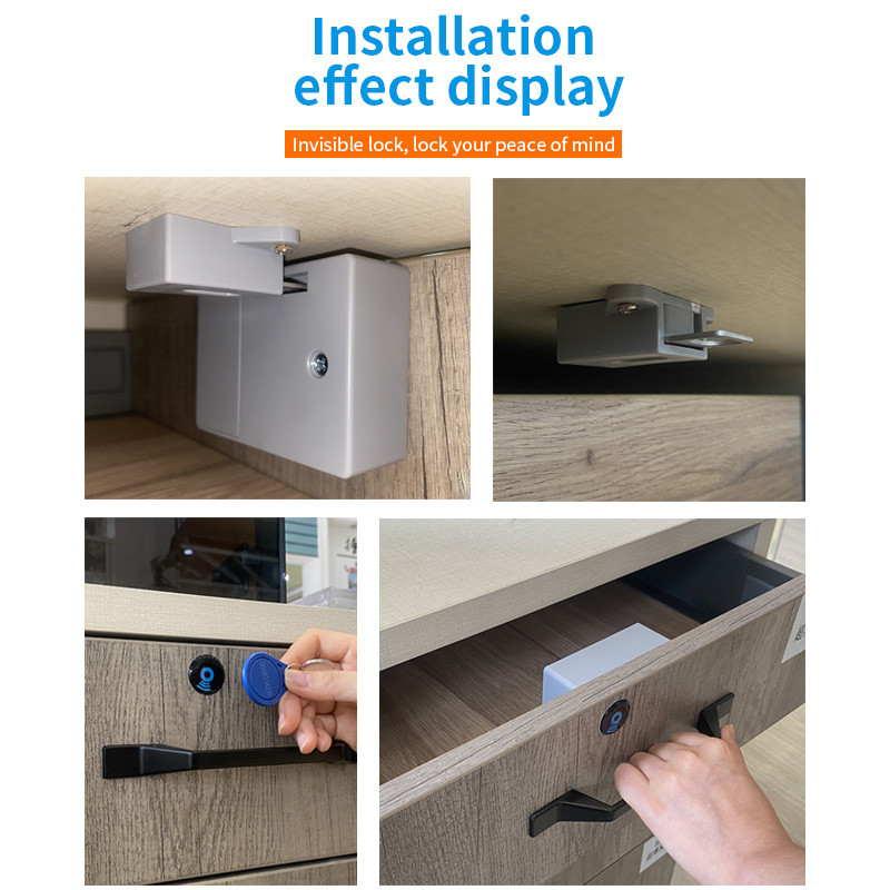 Neredzams sensors RFID slēptā drošības skapja slēdzene Brīvi atverams viedās IC kartes sensora skapītis Garderobes apavu skapja atvilktnes durvju slēdzene