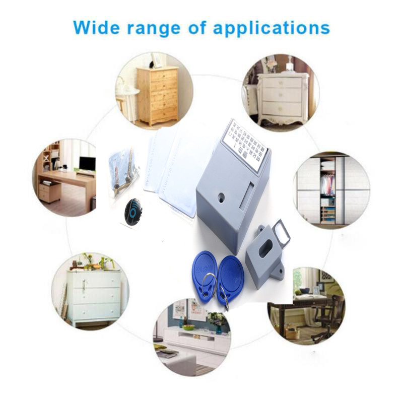 Neredzams sensors RFID slēptā drošības skapja slēdzene Brīvi atverams viedās IC kartes sensora skapītis Garderobes apavu skapja atvilktnes durvju slēdzene