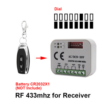 RX MUTI Universal Δέκτης γκαραζόπορτας 2CH Controller Remote Control Switch 12V 24V Gate Door Opener with RF433 Transmitter