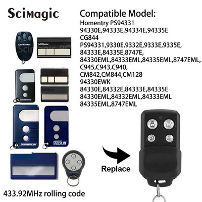 Liftmaster Chamberlain 94335E 433.92mhz kaugjuhtimispult värava garaažiukse kaugjuhtimispult 84335EML käsisaatja
