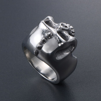 НОВ Шлем Череп Титаниев стоманен пръстен EDC Преносими пръстени Пънк аксесоари Подарък за мъже Инструменти за самозащита на открито