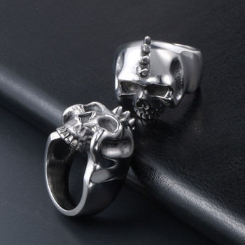 ΝΕΟ κράνος Skull Titanium Steel Ring EDC Portable Rings Punk Accessories Δώρο για άνδρες Εργαλεία αυτοάμυνας εξωτερικού χώρου