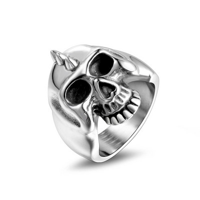 НОВ Шлем Череп Титаниев стоманен пръстен EDC Преносими пръстени Пънк аксесоари Подарък за мъже Инструменти за самозащита на открито