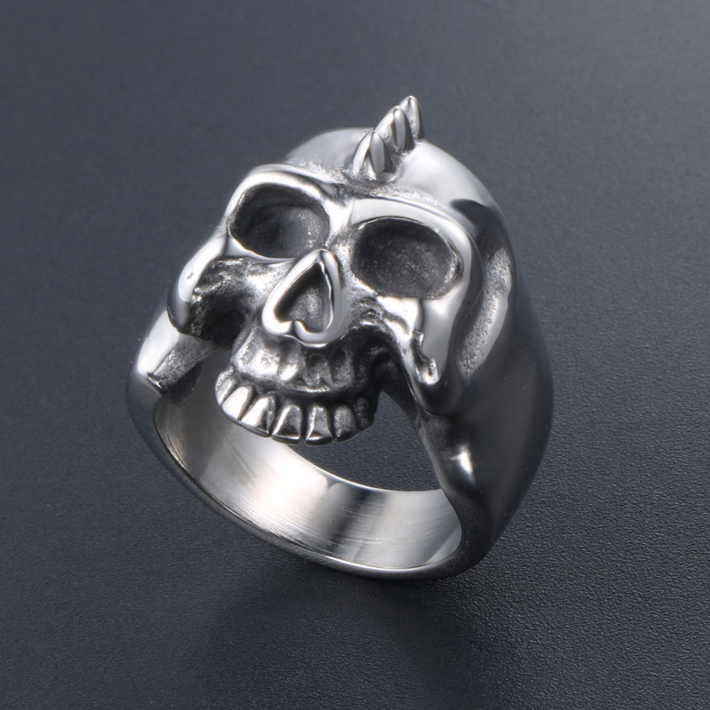 ΝΕΟ κράνος Skull Titanium Steel Ring EDC Portable Rings Punk Accessories Δώρο για άνδρες Εργαλεία αυτοάμυνας εξωτερικού χώρου