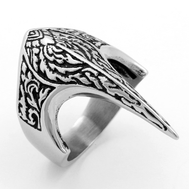 Retro ērgļa knābis pašaizsardzības viena pirksta sprādzes gredzens sievietēm pret vilku vīriešiem āra EDC pirkstu dūres gredzens drošības instrumenti