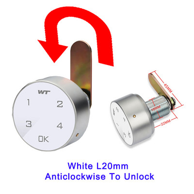 Smart Mini Touch Keypad Digitaalne paroolikood Kapi sahtli lukk Väike suurus Päripäeva Vastupäeva Avamiseks