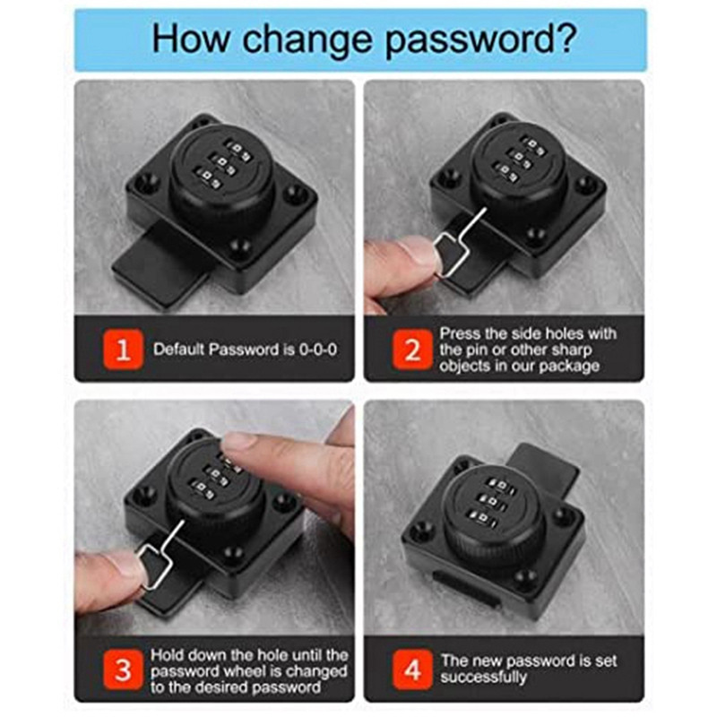 2 iepakojuma skapja paroles aizbīdnis bezatslēgas skapja slēdzene, melna skapja slēdzenes, cinka sakausējuma