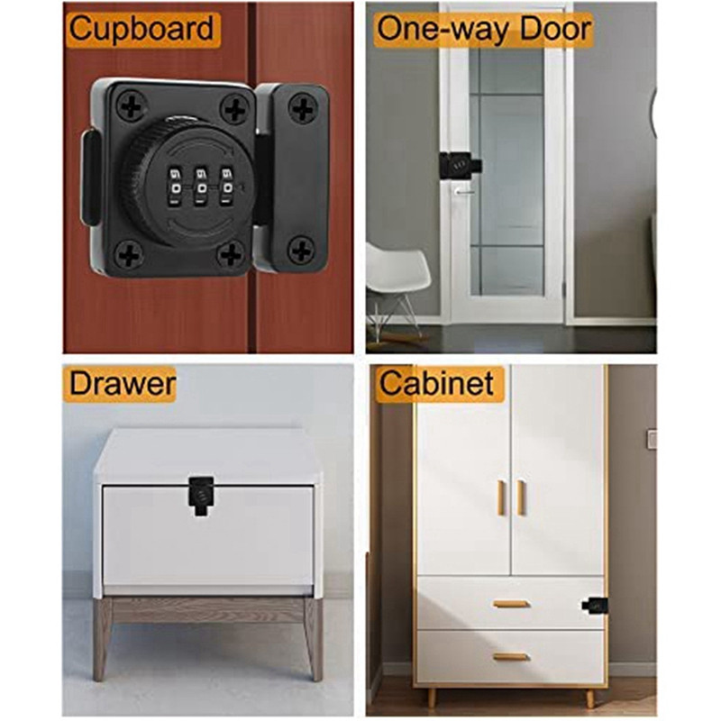 2 iepakojuma skapja paroles aizbīdnis bezatslēgas skapja slēdzene, melna skapja slēdzenes, cinka sakausējuma