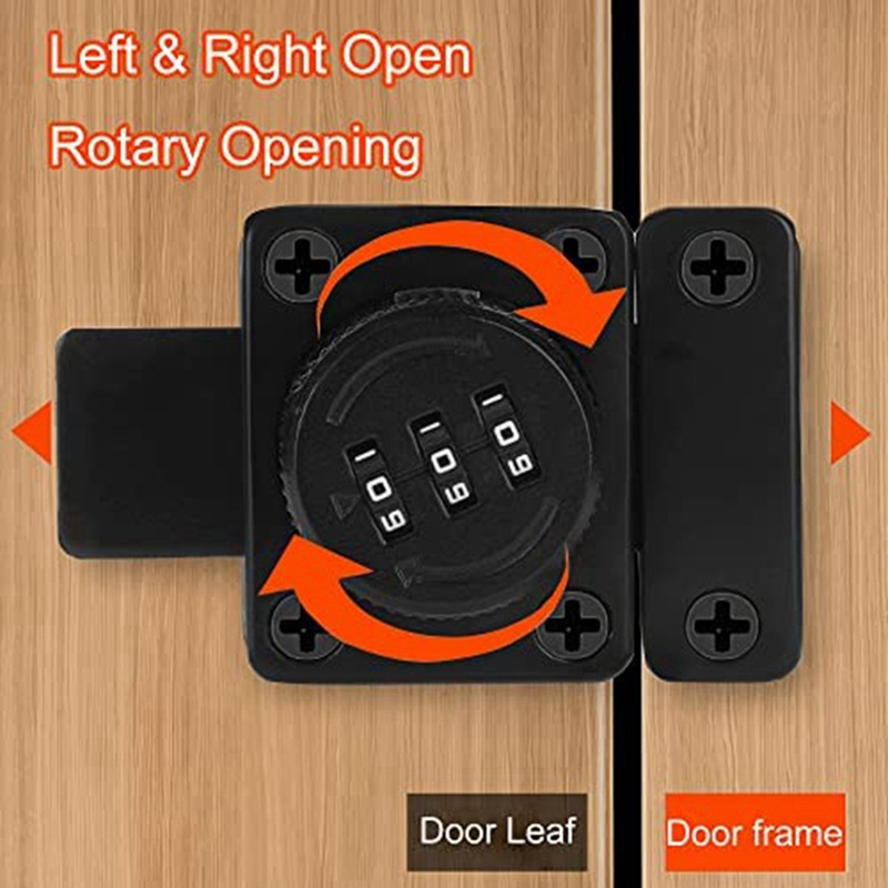 2 iepakojuma skapja paroles aizbīdnis bezatslēgas skapja slēdzene, melna skapja slēdzenes, cinka sakausējuma