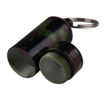 Camo Self Defense Алуминиева сплав Outdoor Save First Aid Drug Medicine Kit Small Gallipot Cartridge Key Chain FC