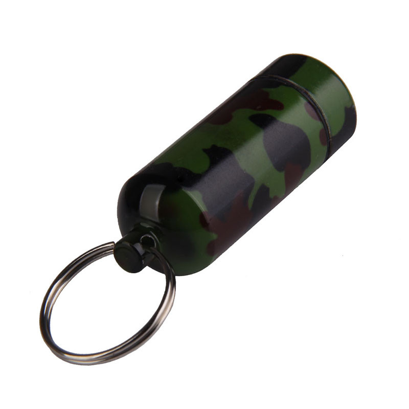 Camo pašaizsardzības alumīnija sakausējuma āra saudzējošais pirmās palīdzības medikamentu komplekts Small Gallipot Cartridge Key Chain FC