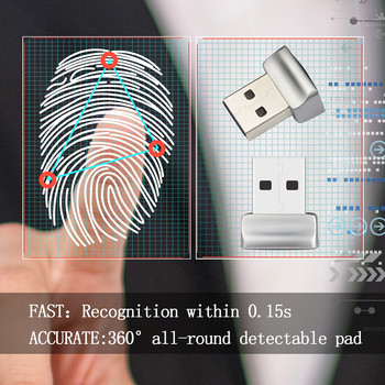 USB четец на пръстови отпечатъци за Windows 7 8 10 11 Hello PC Заключване на преносим компютър Биометричен скенер Без парола Модул за отключване при влизане/влизане