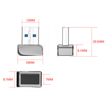 Αναγνώστης δακτυλικών αποτυπωμάτων USB για Windows 7 8 10 11 Hello PC Lock Βιομετρικός σαρωτής χωρίς κωδικό πρόσβασης Μονάδα ξεκλειδώματος σύνδεσης/σύνδεσης