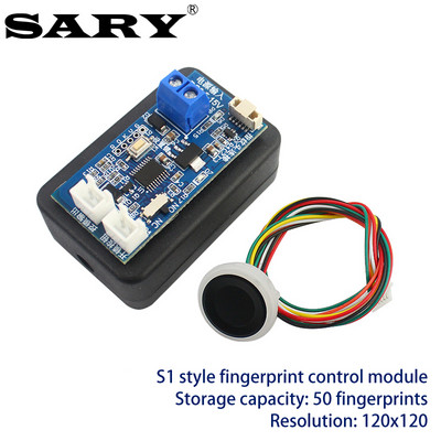 SARY sõrmejälgede juurdepääsukontroll Releeplaat DC12V sõrmejälje kontrollimise moodul DC5V elektrilise luku juhtplaat