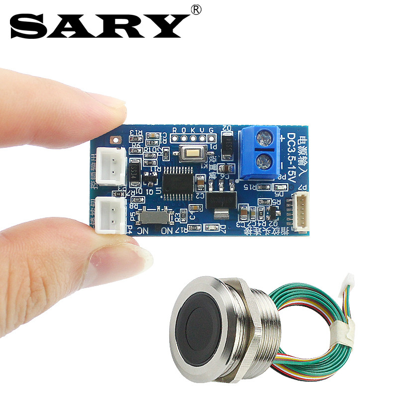 SARY sõrmejälgede juurdepääsukontroll Releeplaat DC12V sõrmejälje kontrollimise moodul DC5V elektrilise luku juhtplaat