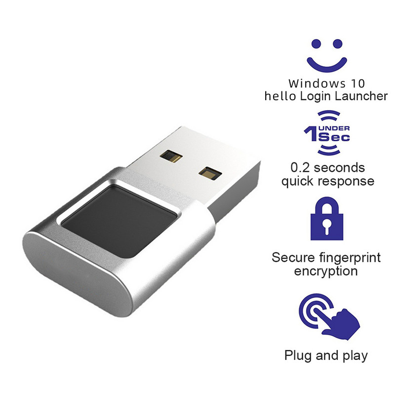 Mini-USB-sõrmejäljelugeja mooduli seade Windows 10 Hello Dongle sülearvutite arvuti turvavõtme USB-liides