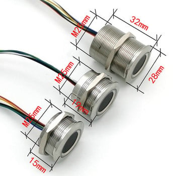 R503 кръгъл кръгъл RGB пръстен индикатор LED управление DC3.3V MX1.0-6Pin капацитивен модул за пръстови отпечатъци сензор скенер