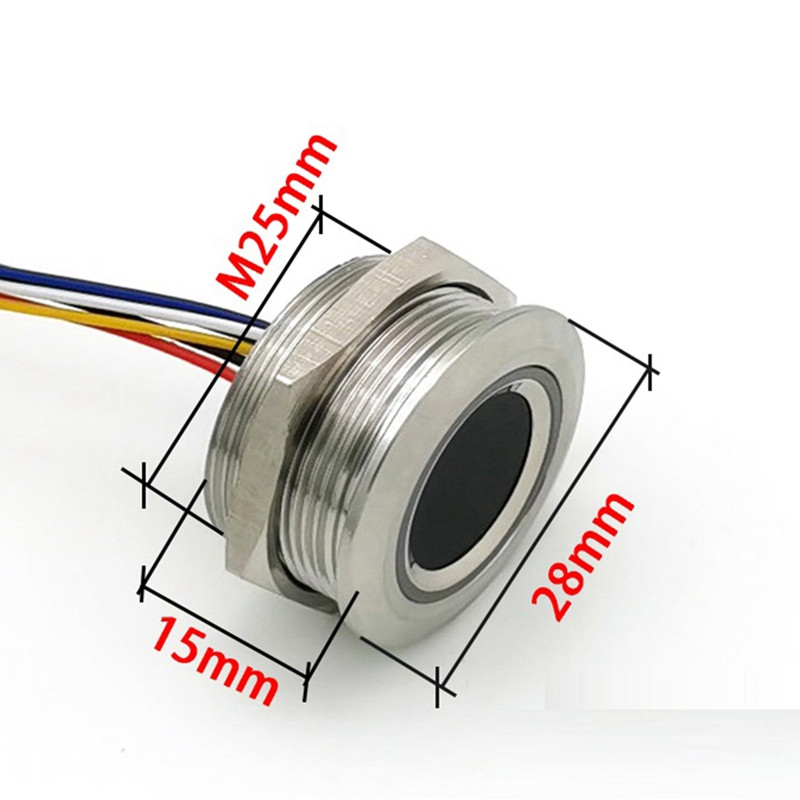 R503 ümmargune ümmargune RGB rõnga indikaator LED-juhtimine DC3,3V MX1,0-6 kontaktiga mahtuvusliku sõrmejäljemooduli anduri skanner
