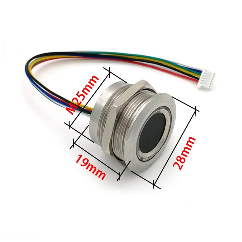 Top R503 ümmargune ümmargune RGB rõnga indikaator LED-juhtimine DC3.3V MX1.0-6Pin mahtuvusliku sõrmejäljemooduli anduri skanner