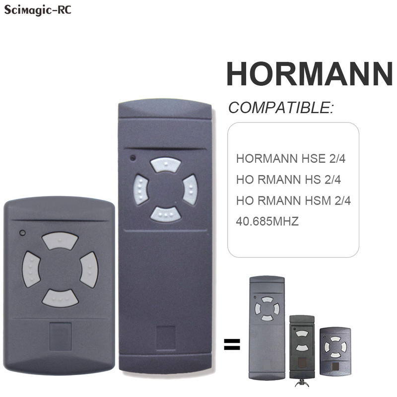 HORMANN HSM4 40 mhz pelēkās pogas 4 kanālu garāžas durvju tālvadības pults HSE 2/4 HSM 2/4 HS 2/4 40,685 mhz komandas nomaiņa
