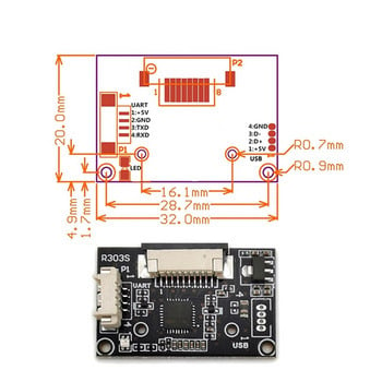 HTHL-R304S 208X288 Pixel μονάδα ανάγνωσης σαρωτή δακτυλικών αποτυπωμάτων Δωρεάν SDK με χωρητικότητα 1000 για Windows