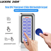 Fona apgaismojums RFID metāla durvju piekļuves kontroles lasītājs 1000 lietotāja 125KHz EM kartes tastatūra IP67 ūdensizturīgs koda durvju slēdzene