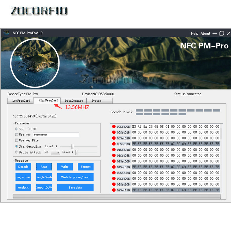 RFID dekodavimo dauginimo aparatas NFC Smart Chip kortelių skaitytuvas 13.56Mhz 1K s50 Badge Clone 125Khz T5577 Token Tag Writer PM Pro Key Copier