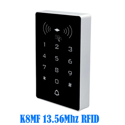 BSTuoKEY K8-EM/ K8-MF 2000 lietotājiem 12V un 24V bezatslēgas durvju slēdzenes attaisāmais pieskāriens, savrupa piekļuves kontroles tastatūra RFID piekļuves kontrolieris